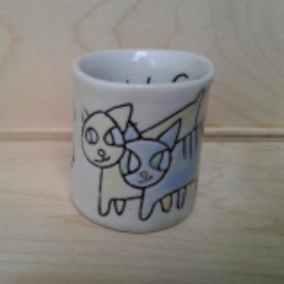 Tiny Handbuilt Porcelain Cup - Picture 2 of 4